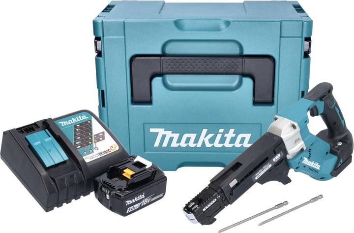 Actual product image Makita DFR 551 RT1J Battery magazine screwdriver 18 V 25 - 55 mm Brushless + 1x rechargeable battery 5,0 (Rechargeable battery operated)