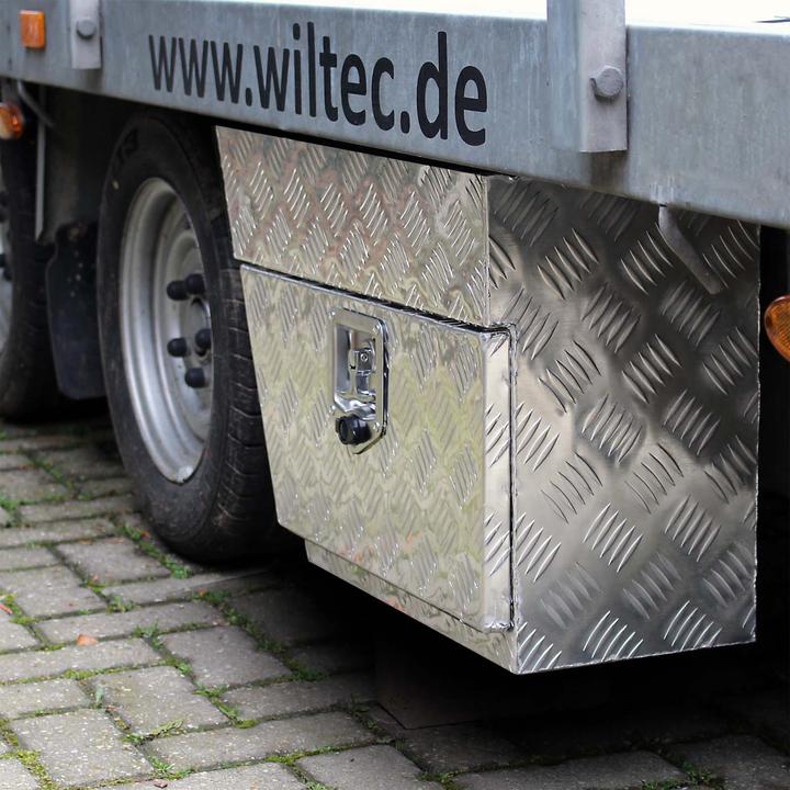 Produktbild XPOtool Aluminium Unterflurbox Links 60x25x40cm Deichselbox Staubox Staukasten