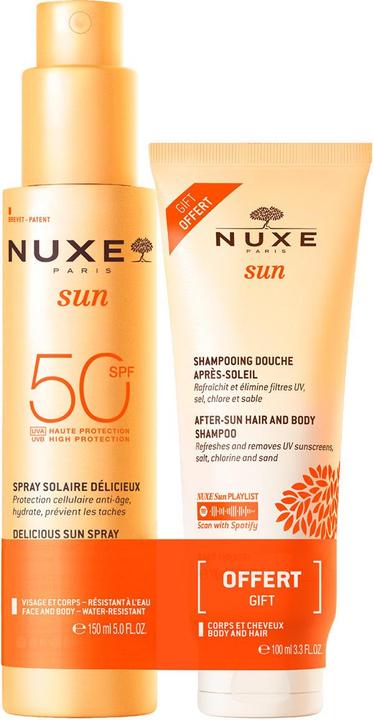 Nuxe Sun Set Sonnenspray Gesicht & Körper LSF 50 + After-Sun-Duschshampoo (Körperpflegeset)