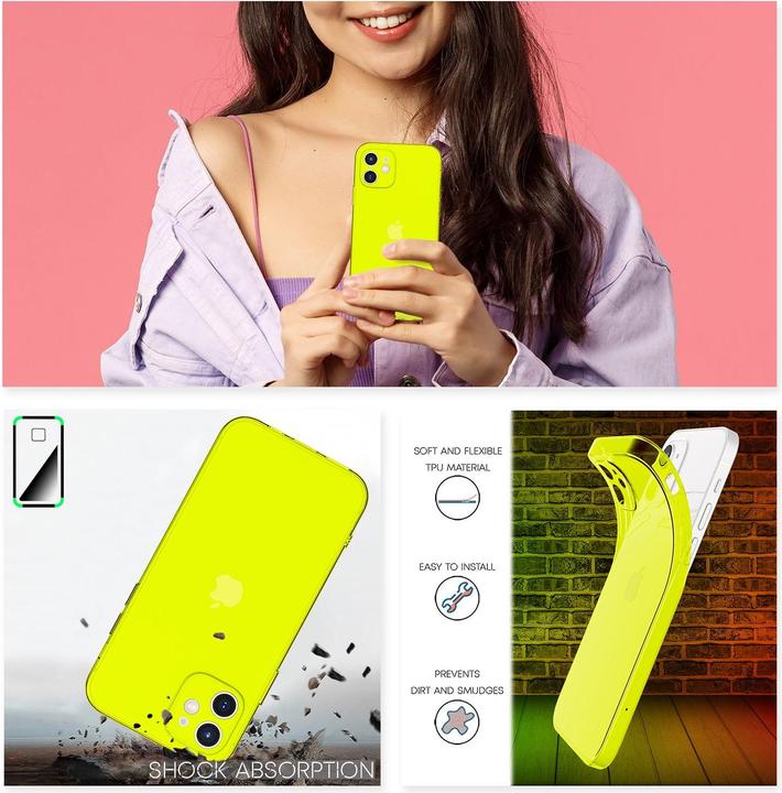 Produktbild Nalia Klare Neon Handyhülle (Apple iPhone 12)