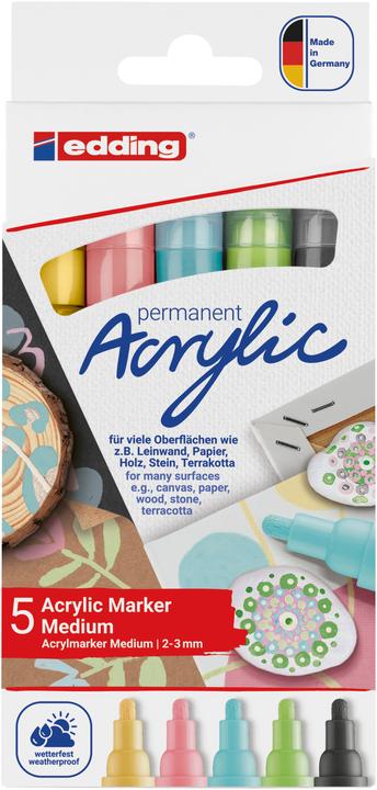 Marqueur acrylique 5100 Medium (Multicolore, 3 mm, 5 x)