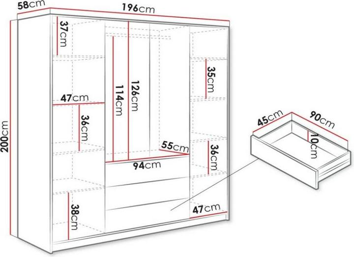 Actual product image Vente-unique Lizandro (196 x 58 x 200 cm)