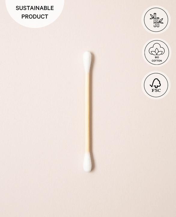 Actual product image Noya Cotton buds bamboo organic cotton, 100 pcs.
