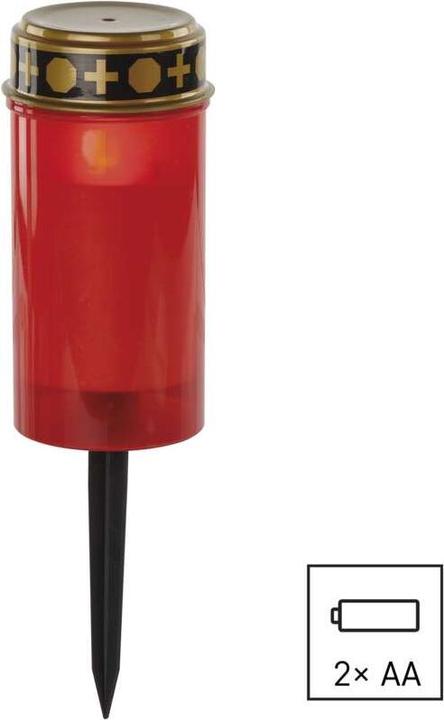 Immagine prodotto Emos Lampada da tomba a LED con picchetto a terra, 25 cm, 2x AA, da esterno/interno, vintage (1 x)