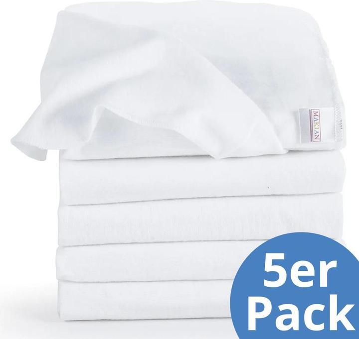 Produktbild Makian Moltontücher Moltontuch 5er Pack 80 x 80 - Weiss (80 cm, 80 cm)