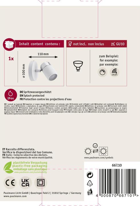 Actual product image Paulmann Bathroom light Zyli (GU10)