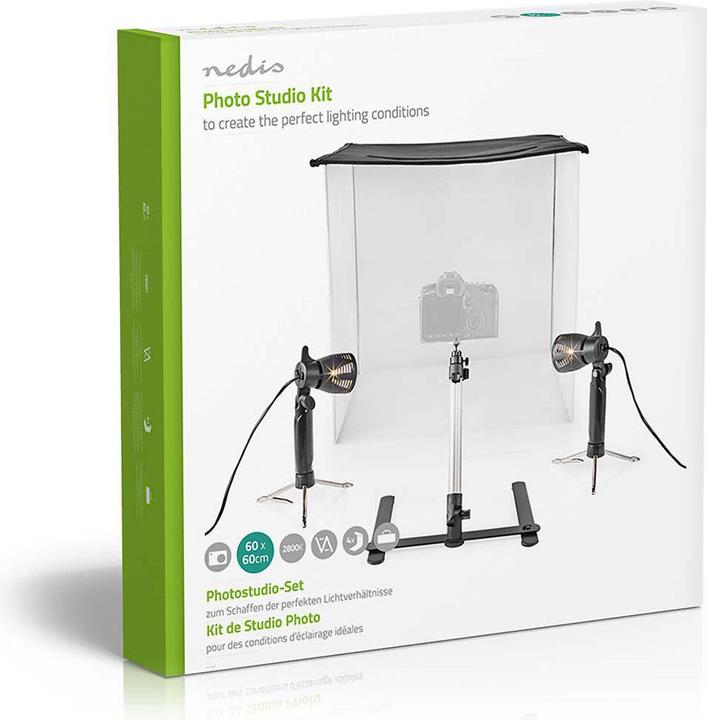 Actual product image Nedis Photo Studio Kit 400 lm Foldable Backgrounds incl. Carrying Bag included Black