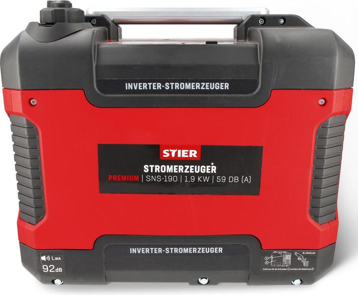 Produktbild Stier Inverter Stromerzeuger Premium SNS-190 1,9 kW 59 dB(A) (1600 W, 4 l)