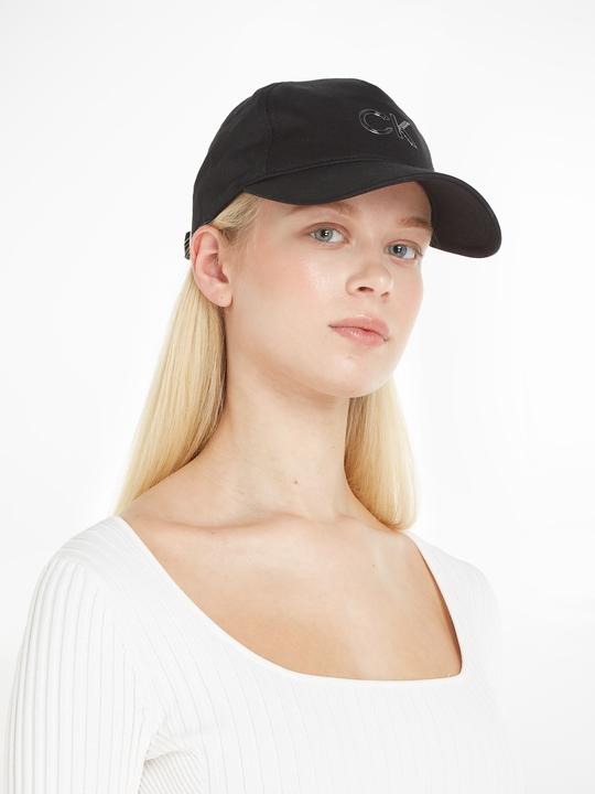 Actual product image Calvin Klein Ladies Cap Re-Lock Inlay Ck Basecap, Black (Ck Black), One Size (One size)