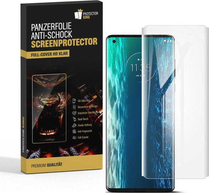 Actual product image Protectorking 4x Panzerfolie Anti-Shock HD Klar (4 Piece, Motorola Moto Edge)