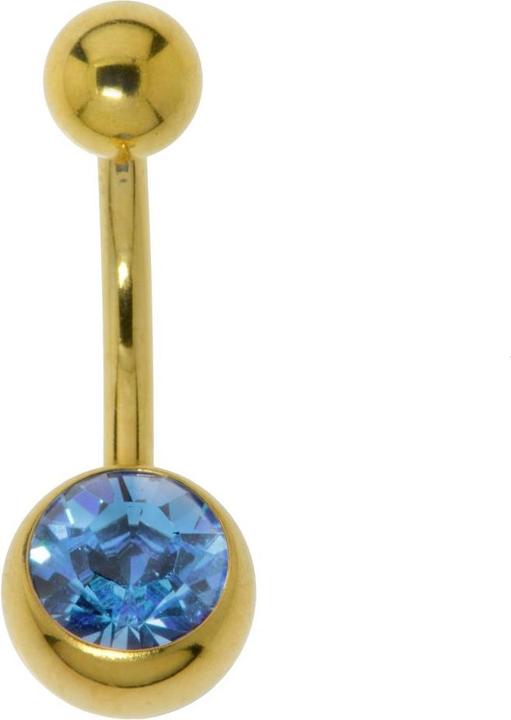 Bijouteria Bauchpiercing (PVD Beschichtung (goldfarbig), Chirurgenstahl 316L, Kristall)