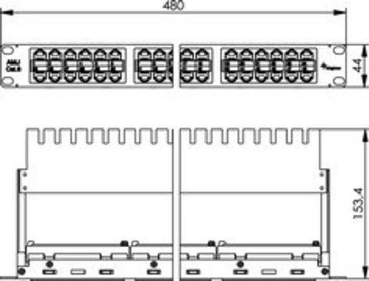 Actual product image Telegärtner Patch Panel - RJ-45/RJ-11/RJ-12 X 48 - Light Gray, RAL 7035 - 1U - 4