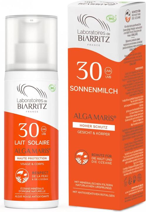 Actual product image Laboratoires de Biarritz Sun Milk Face & Body (Suntan lotion, SPF 30, 100 ml, 151 g)