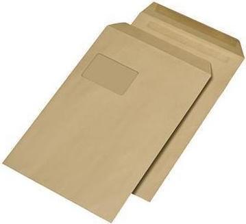 NoName Envelope DIN C4, w. window, self-adhesive, brown (PU=250pcs.) (250 x)