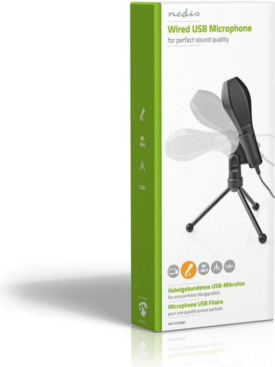Image du produit Nedis Microphone à utiliser par : Ordinateur de bureau/portable Câblé 1x USB
