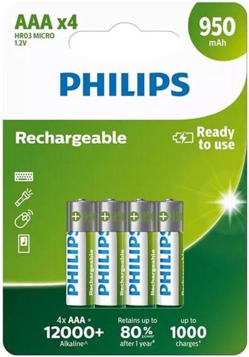 Philips Rechargeable AAA (4 pcs., AAA, 950 mAh)