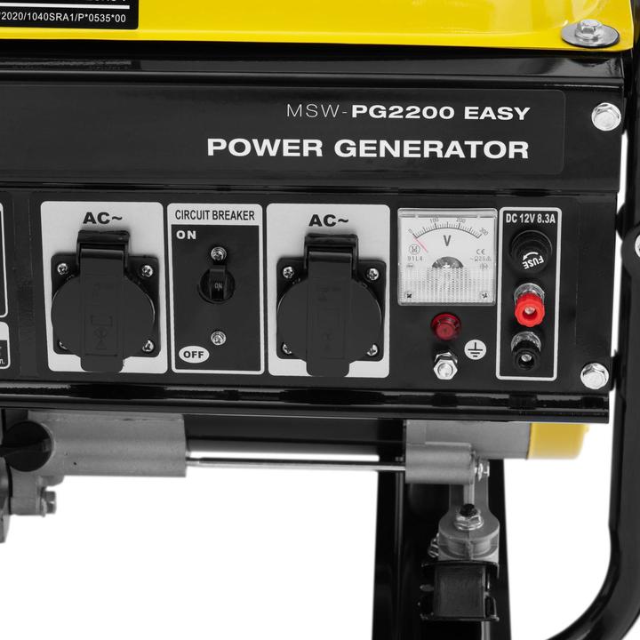 Produktbild MSW Stromgenerator Benzin Stromerzeuger Notstromaggregat 2 x 230 V / 12 V DC 2200 W (2200 W, 15 l)