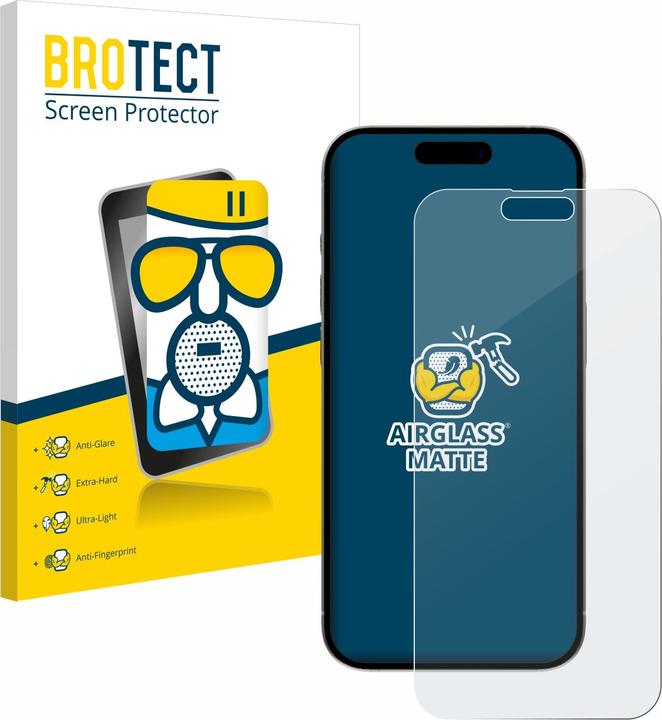 BROTECT AirGlass Glass Matte (1 Piece, Apple iPhone 15 Plus)