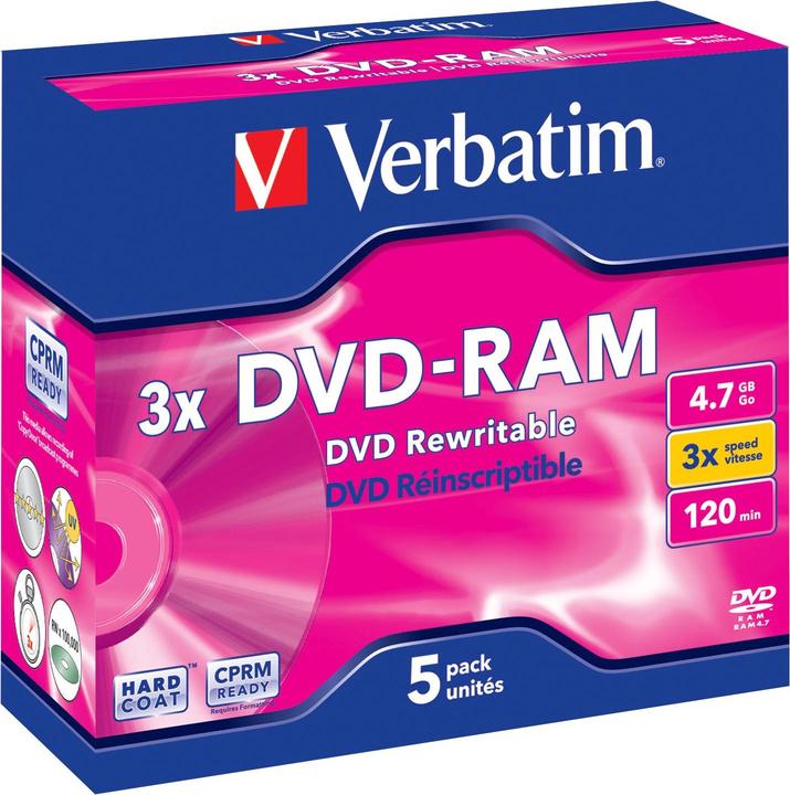 Produktbild Verbatim DVD-RAM, 5er Pack (5 x)