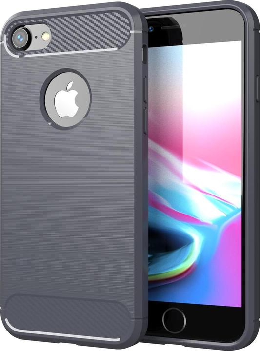 Produktbild Cadorabo TPU Ultra Slim carbon edelstahl Kombi Cover (Apple iPhone 7)