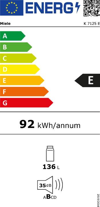 Energy Label Miele K 7125 E (136 l)