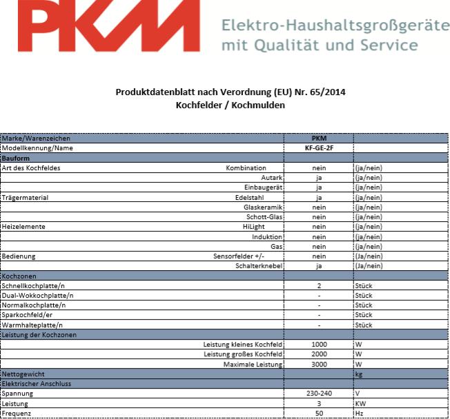 Produktbild PKM KF-GE-2F Kochfeld Autark Doppelkochplatte Doppelkochfeld Edelstahl