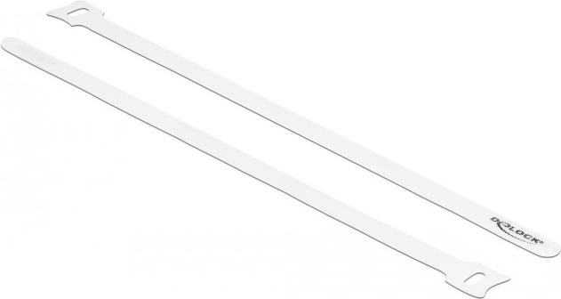 Actual product image Delock Velcro cable tie L 300 x W 12 mm white 10 pieces (Velcro cable ties, 300 mm, 10 pcs.)