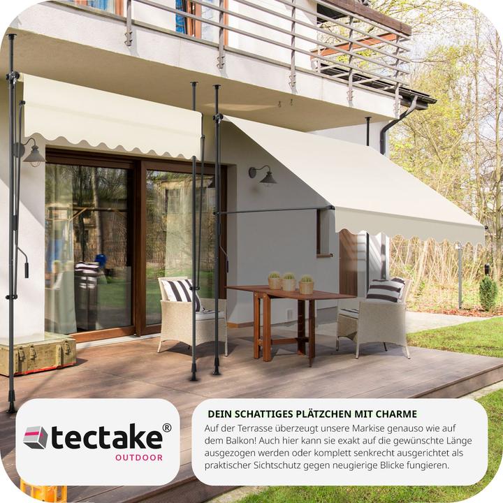 Image du produit tectake Store à pince sans perçage avec manivelle, réglable en hauteur (2 m)