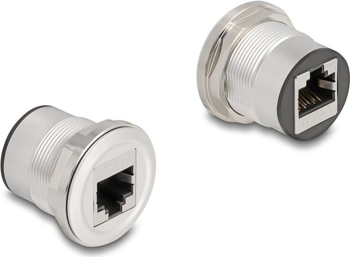 Image du produit Delock RJ45 femelle encastrée Coupleur Cat.6 STP Aluminium (Raccord réseau)