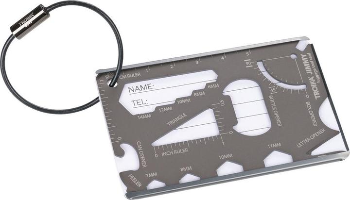 Actual product image Troika JIMMY luggage tag and tool card 22 functions, grey (Locks & Trailers)