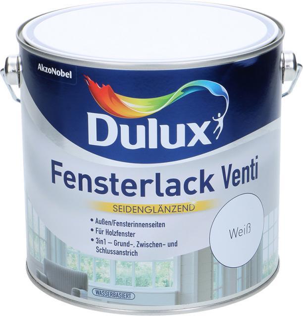 Produktbild Dulux Fensterlack Venti seidenglanz (Weiss, 2.50 l)