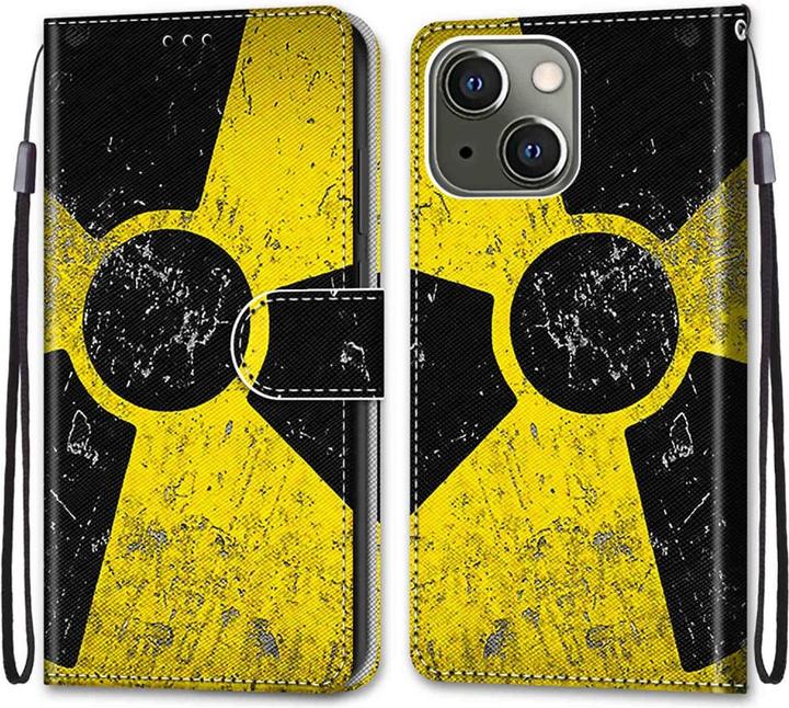 Immagine prodotto Ueli Express iPhone 13 Mini Book Case Custodia con scomparto per carte Radioactivity (Apple iPhone 13 mini)
