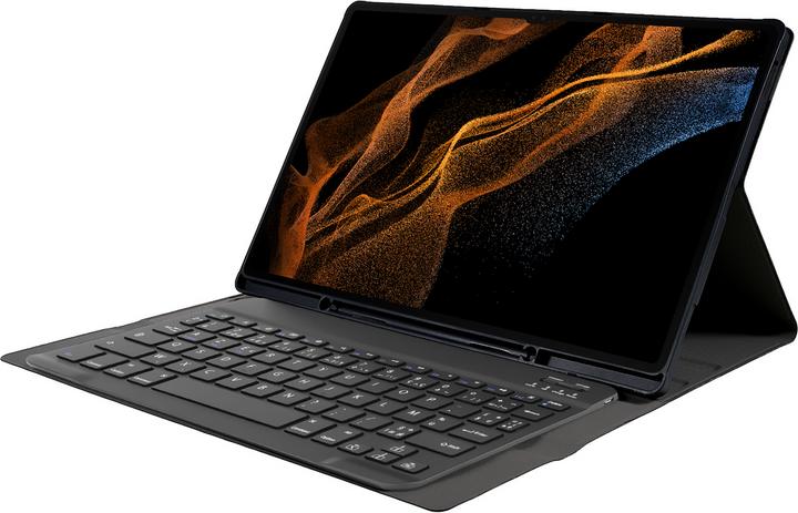 Samsung Galaxy Tab S8 Ultra hoes met toetsenbord - QWERTZ toetsenbord Zwart (DE, Galaxy Tab S8 Ultra)