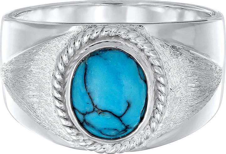Immagine prodotto Kuzzoi Anello Uomo Signet Ring Turchese Howlite Argento 925 (64, 925 Argento)