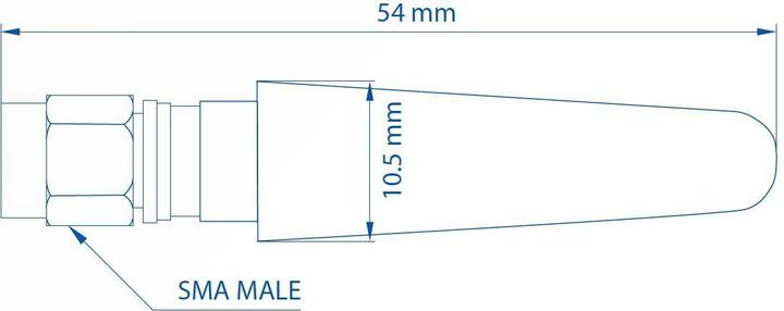 Actual product image Teltonika PR1CS450 - Straight Compact Mobile Antenna (5G, 3G, GSM)