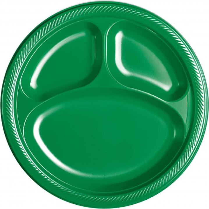 Actual product image Amscan Plastic Divided Plate (Pack of 20) (20 x)