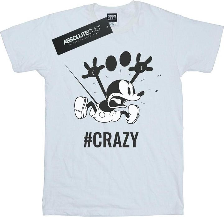 Actual product image Disney Mens Mickey Mouse #Crazy T-Shirt (S)