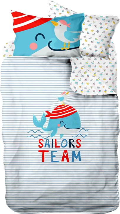 Cotton Box Parure de lit bébé Sailor (100 x 135 cm, 40 x 60 cm, 35 x 45 cm)