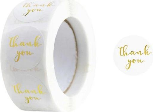 MU Style FST Series Autocollants ronds "Thank You" Stickers (Décoration pour cadeau, 1 x)