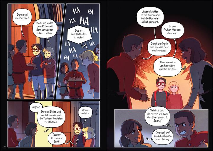 Actual product image Das magische Baumhaus (Comic-Buchreihe Band 2) - Der geheimnisvolle Ritter (German, Mary Pope Osborne, Jenny Laird, Kelly Matthews, Nichole Matthews, Loewe Graphix, Franziska Jaekel, 2022)