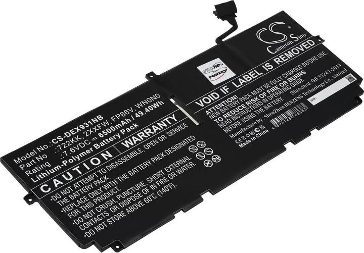 AccuCell Batteria Dell XPS 13 9300 2020, XPS 13 9310, XPS 13 9380, tipo 722KK (6500 mAh)