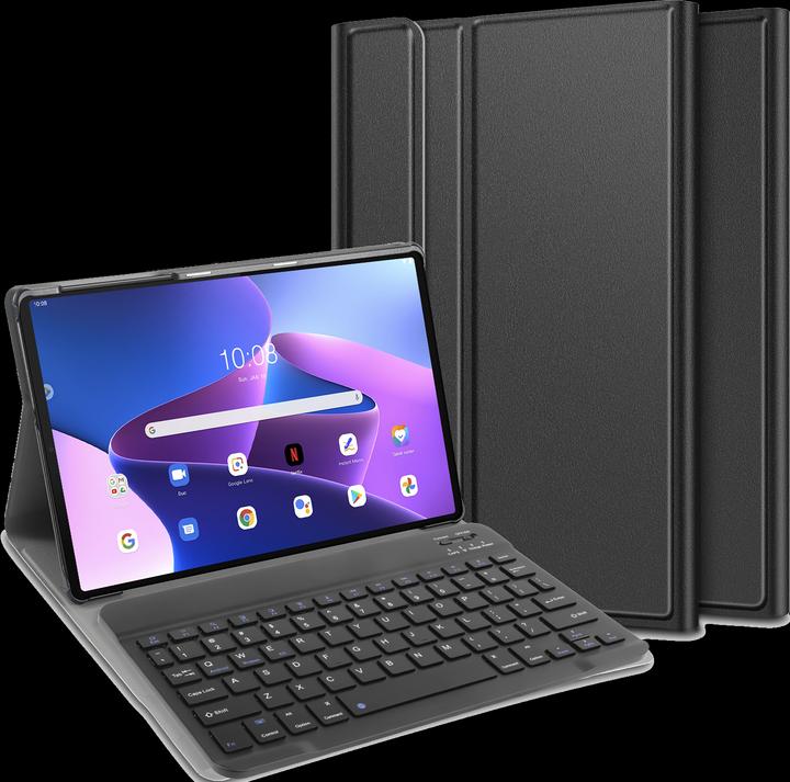 Actual product image Cazy Keyboard Cover Compatible with Lenovo Tab M10 Plus Gen 3 - Protective Case with Magnetic Detachable (Eng. Int., Tab M10 Plus Gen 3)