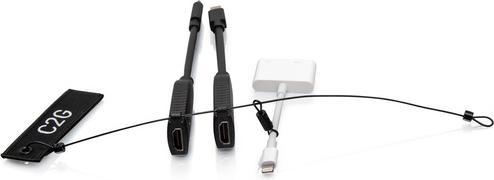 Actual product image C2G Universal 4K HDMI® dongle adapter ring with colour-coded Mini-DisplayPort™, USB-C® and Lightning (USB-C, Lightning, Mini DP)