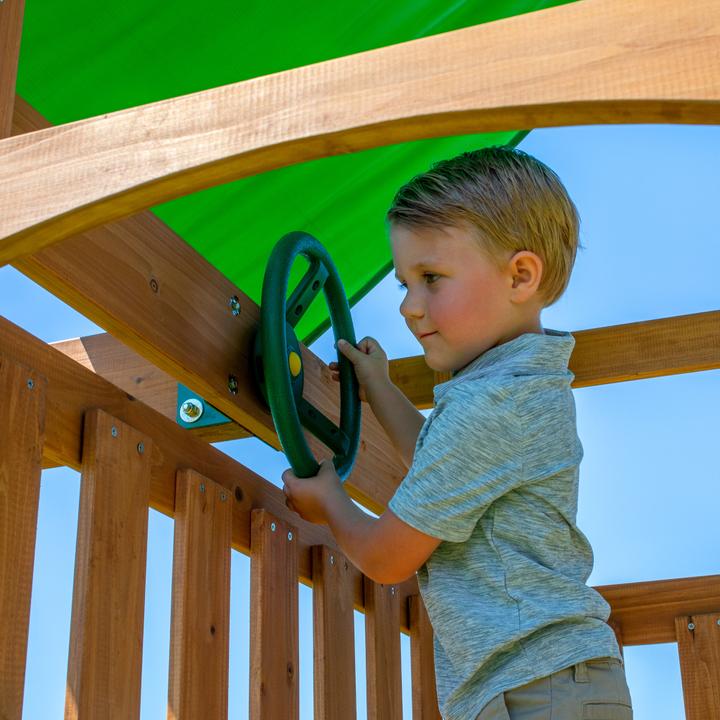 Produktbild Backyard Discovery Grayson Peak Spielturm mit Schaukeln, Rutsche und Kletterwand