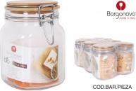 Borgonovo luftdichtes Primizie Glas 1000ccm Bambusdeckel (1 l)