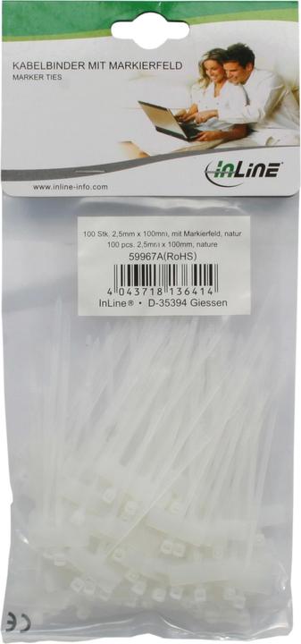 Actual product image InLine Cable tie with labelling area (Plastic cable ties, 100 mm, 100 pcs.)