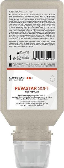 Actual product image Paul Voorman Hand cleaning Pevastar SOFT 1 l silicone- and solvent-free soft bottle PAUL VOORMANN (Liquid soap, 1000 ml)