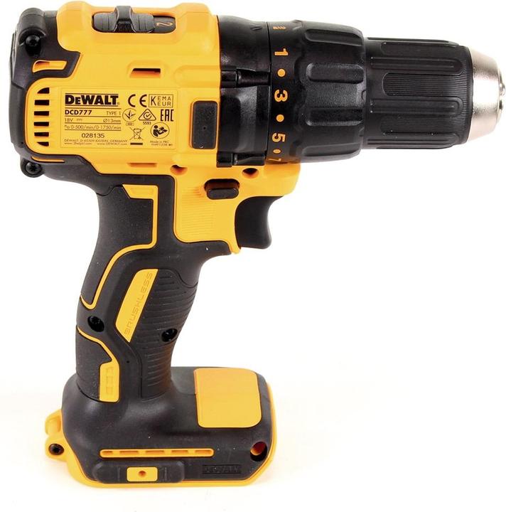 Actual product image DeWalt DCD 777 N 18 V Brushless Li-Ion Cordless Drill Driver 65 Nm Solo - without accessory, without (Rechargeable battery operated)