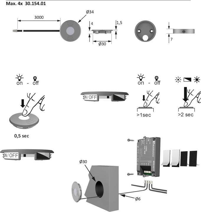 Productafbeelding Halemeier Sensorschakelaar voor installatie MultiSwitch2 Touch