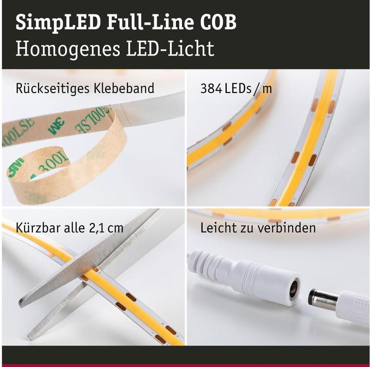 Image du produit Paulmann SimpLED COB Stripe Set (Blanc chaud, 300 cm, Intérieur)